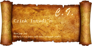 Czink István névjegykártya